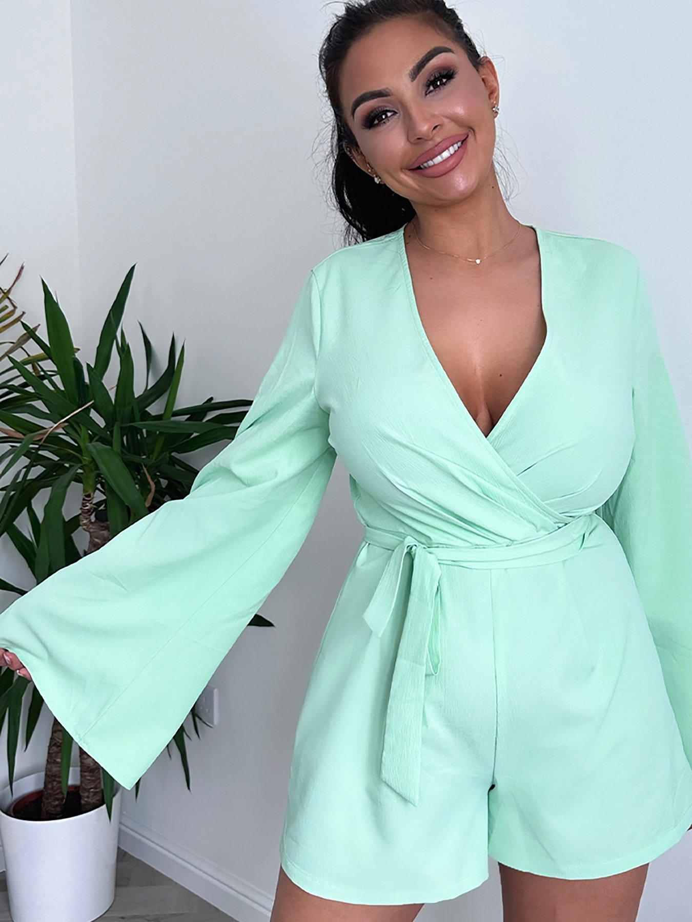 Long sleeve best sale wrap playsuit