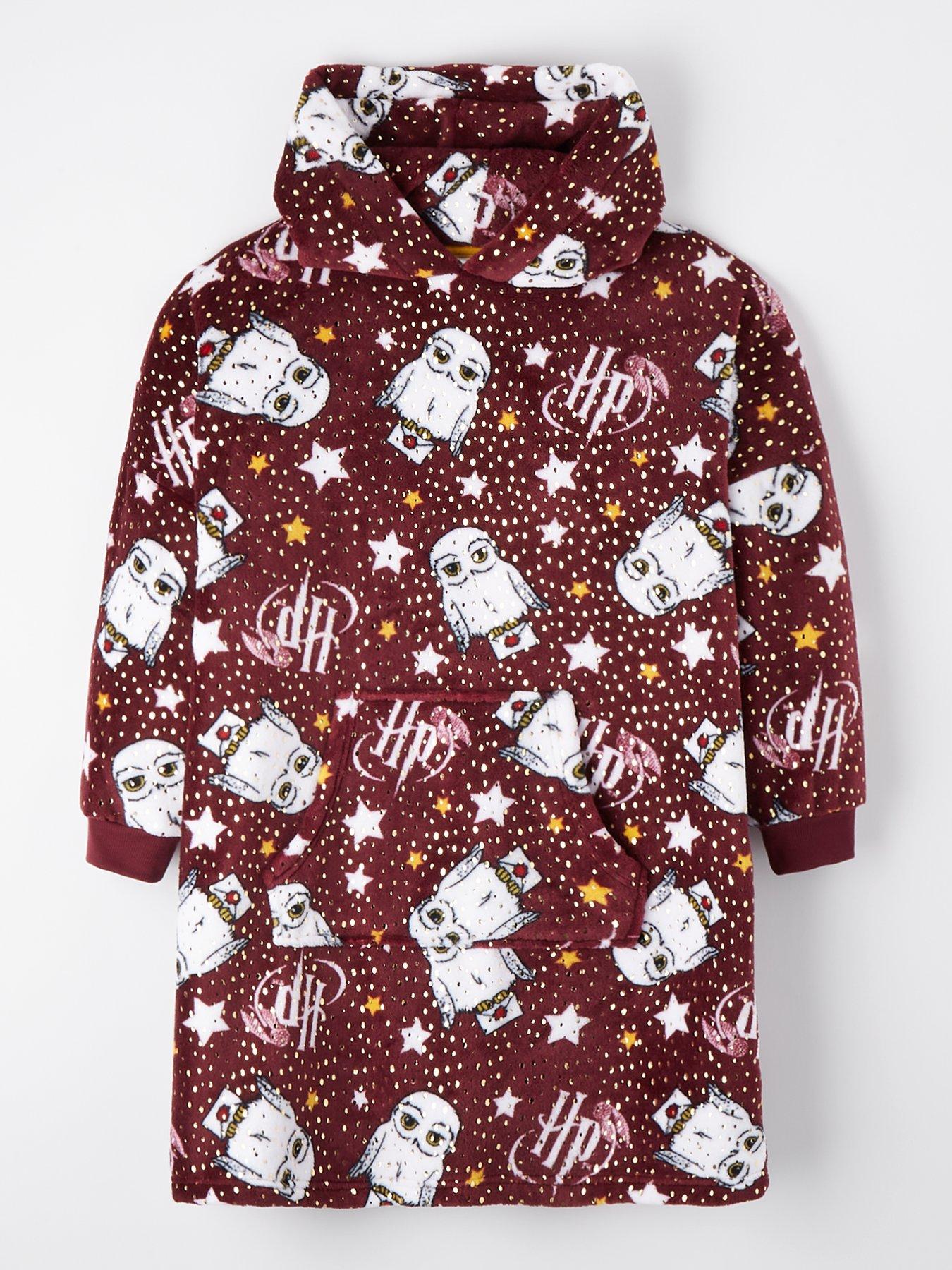 harry-potter-childrenrsquos-hedwig-foil-print-hooded-blanket-black