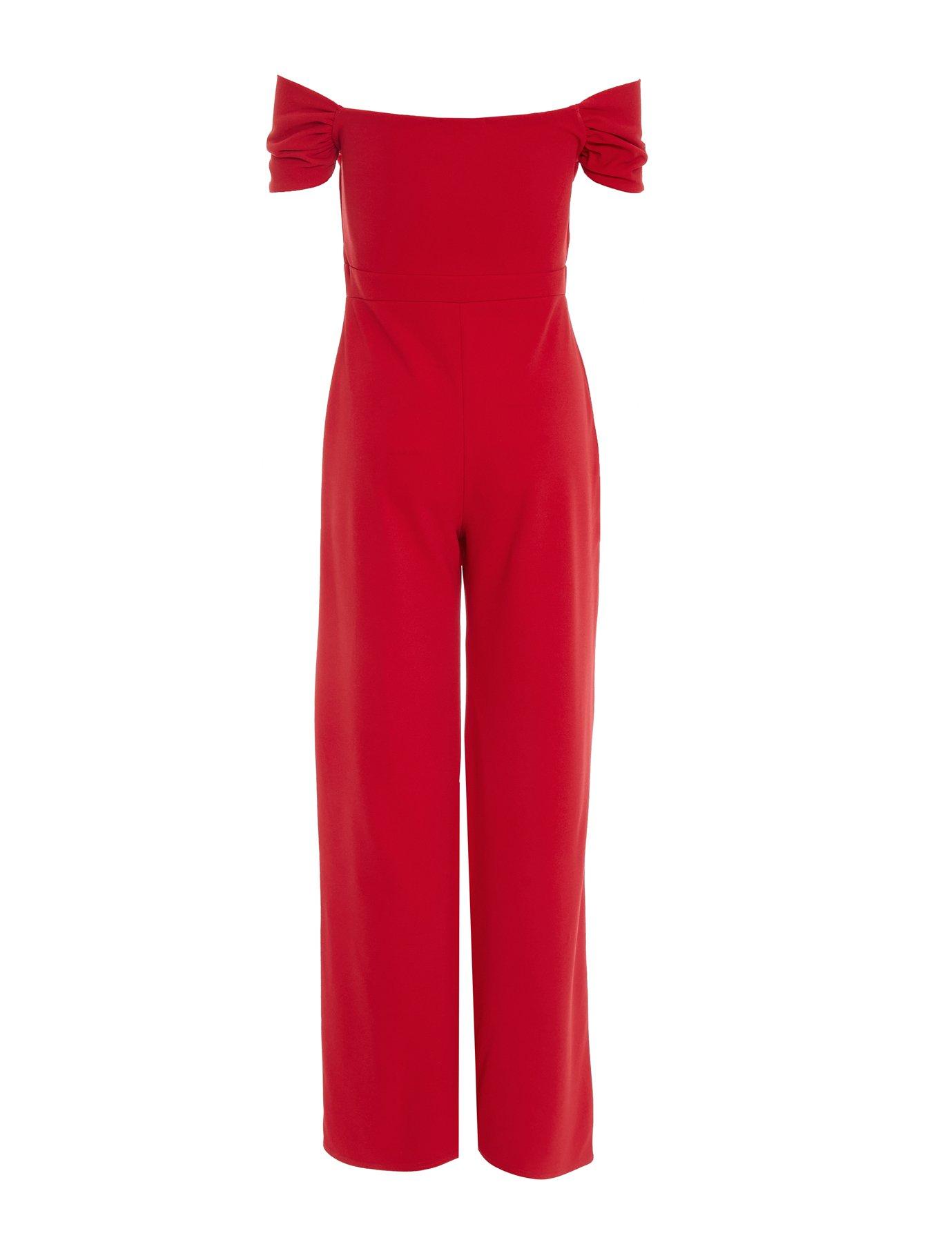 Bardot Palazzo Jumpsuit Red