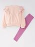  image of peppa-pig-girls-2-piece-broiderie-frill-sweater-and-leggings-set-pink