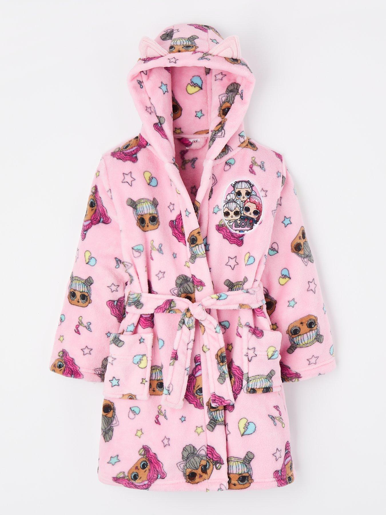 Hood Detail Dressing Gown Pink