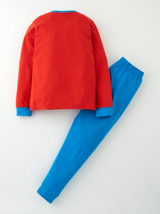 back image of spiderman-long-sleeve-pyjamas-red