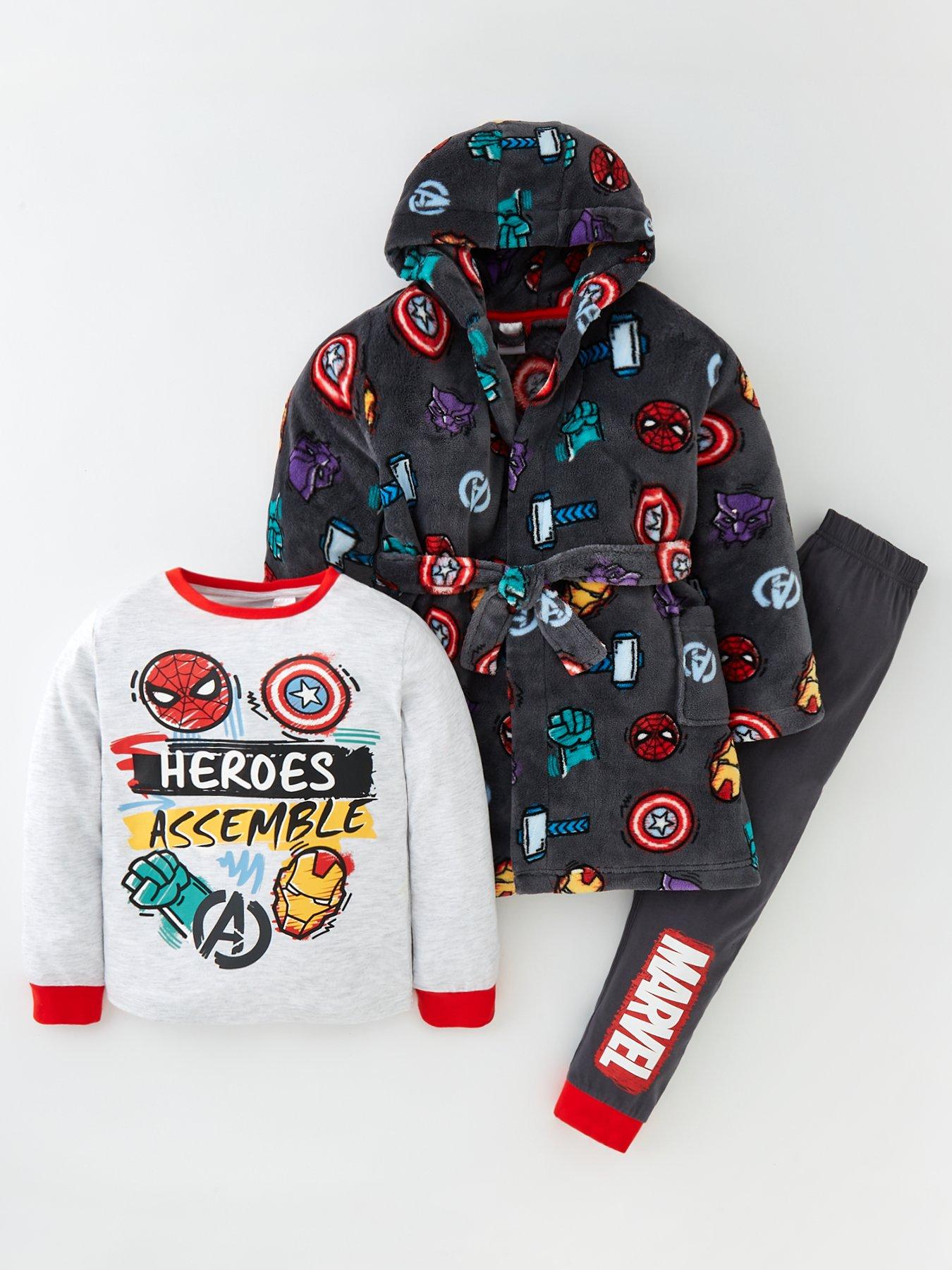 Marvel Avengers Children s 3 Piece PJs and Dressing Gown Set