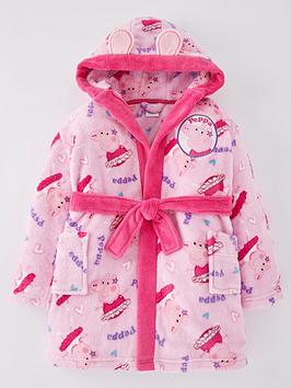peppa pig hood detail dressing gown - pink, pink, size age: 18-24 months, women