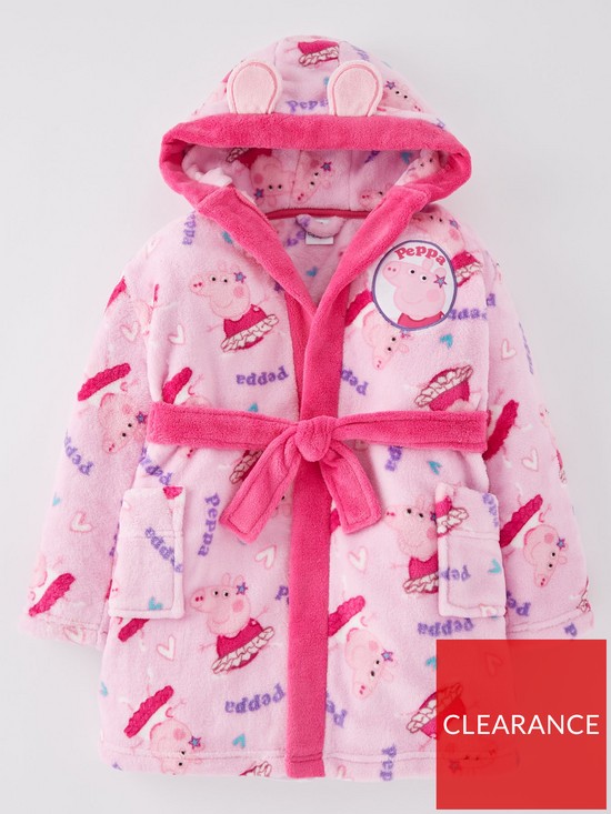front image of peppa-pig-hood-detail-dressing-gown-pink