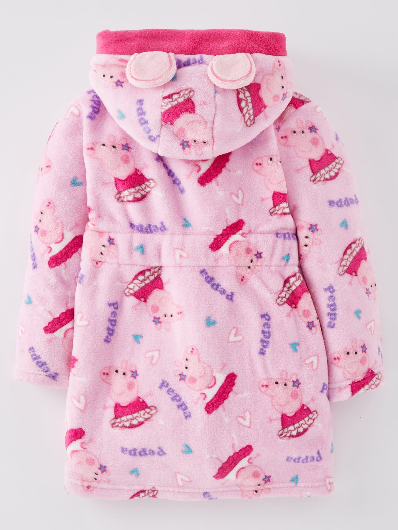 Peppa Pig Hood Detail Dressing Gown - Pink | very.co.uk