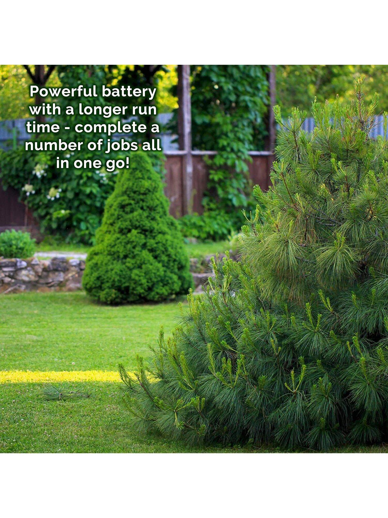 Image 2 of 7 of Mylek 2-in-1 Li-ion Cordless Hedge Trimmer &amp; Grass Shears with 2 Blades, Quick Change Button, Safety Switch &amp; Battery Capacity Display