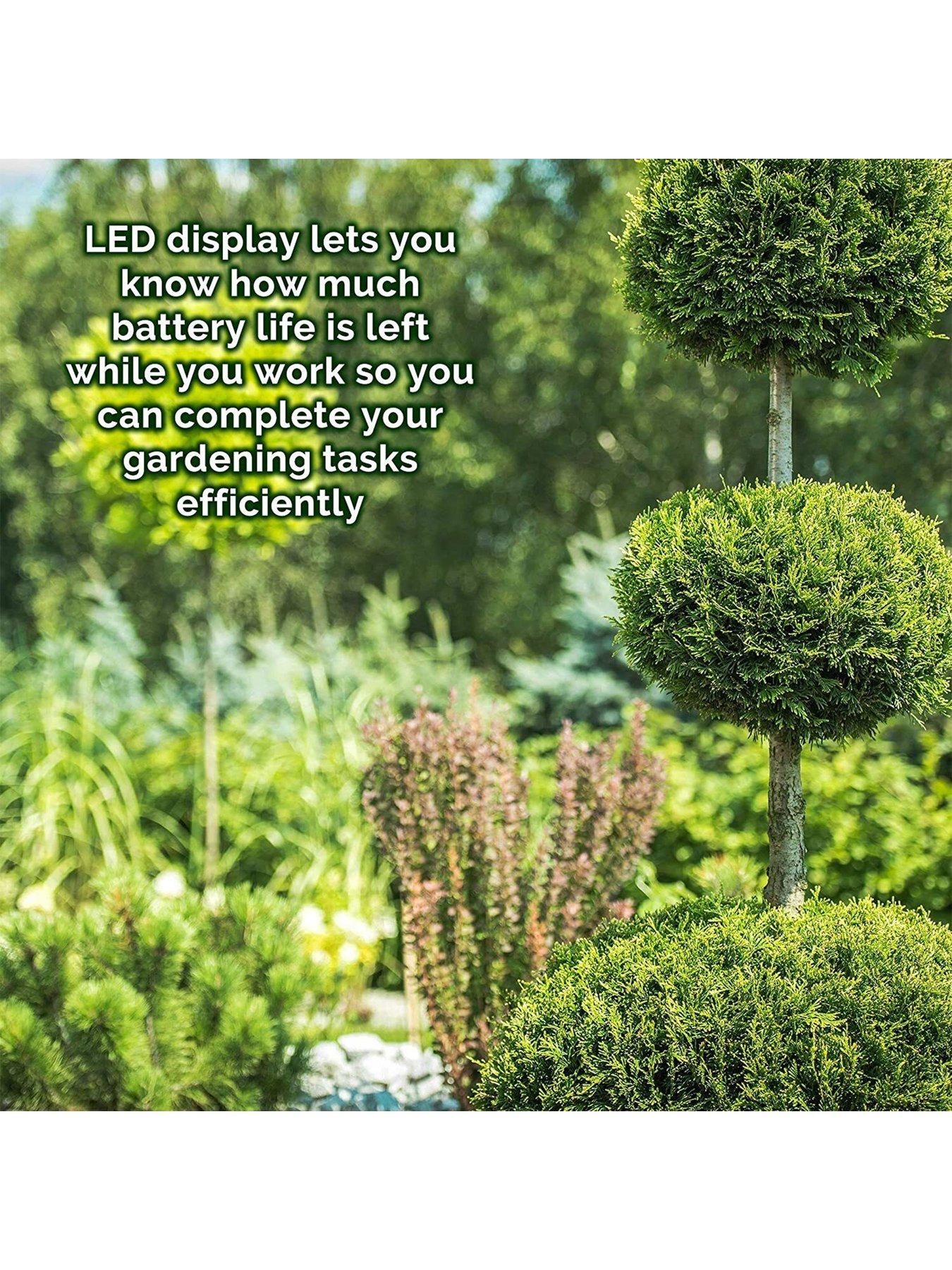 Image 3 of 7 of Mylek 2-in-1 Li-ion Cordless Hedge Trimmer &amp; Grass Shears with 2 Blades, Quick Change Button, Safety Switch &amp; Battery Capacity Display