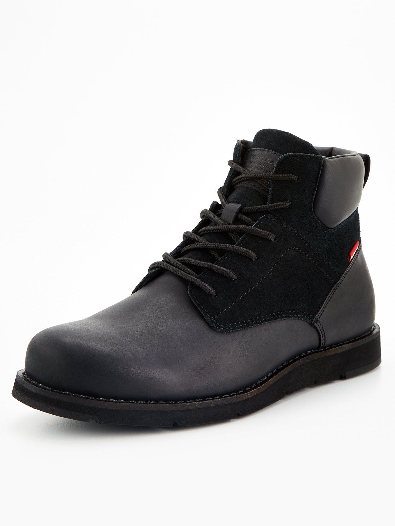 Jack Plus Lace Up Leather Boots Black