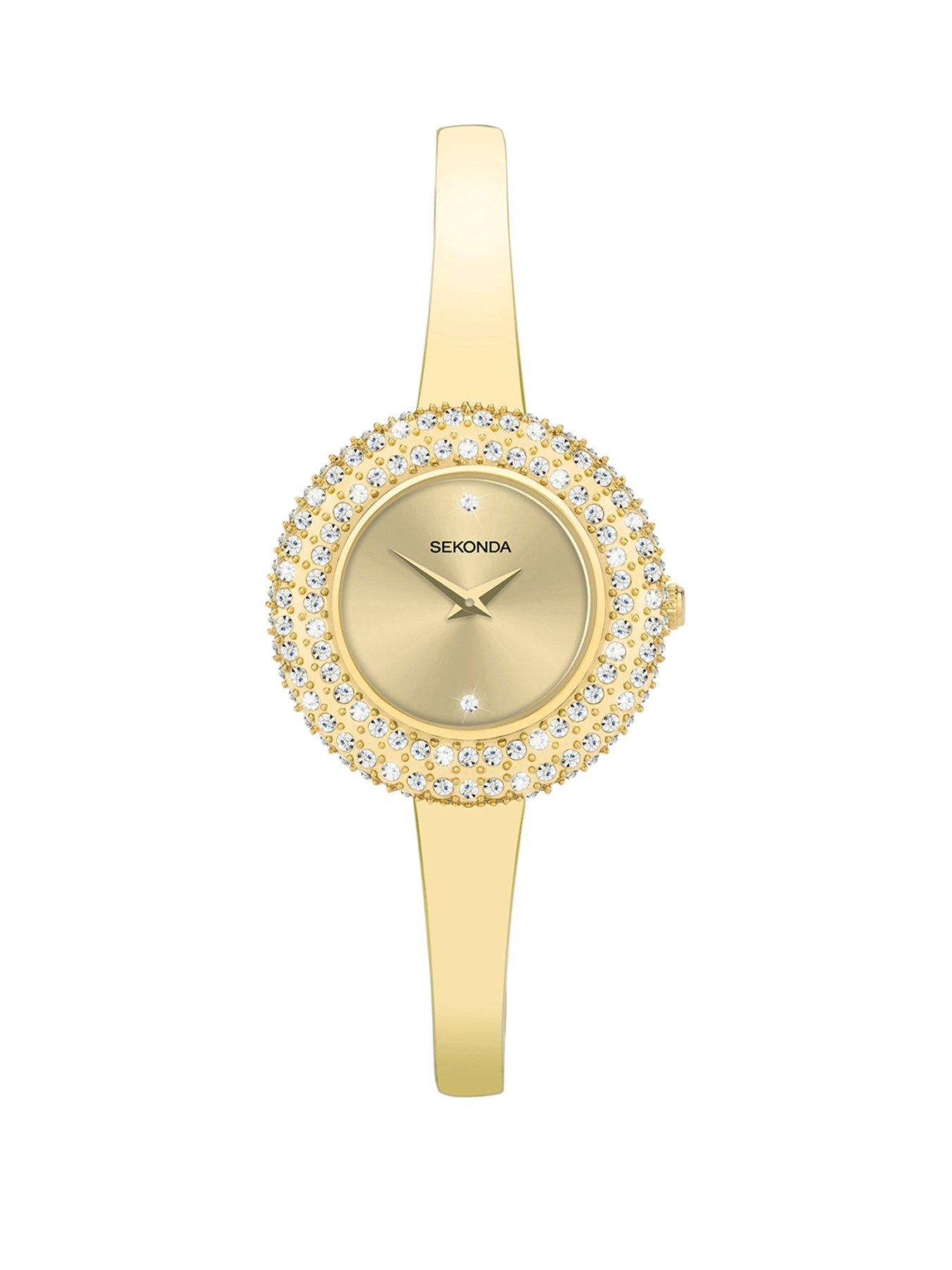 Product photograph of Sekonda Womens Gold Brass Bracelet Analogue Watch from very.co.uk