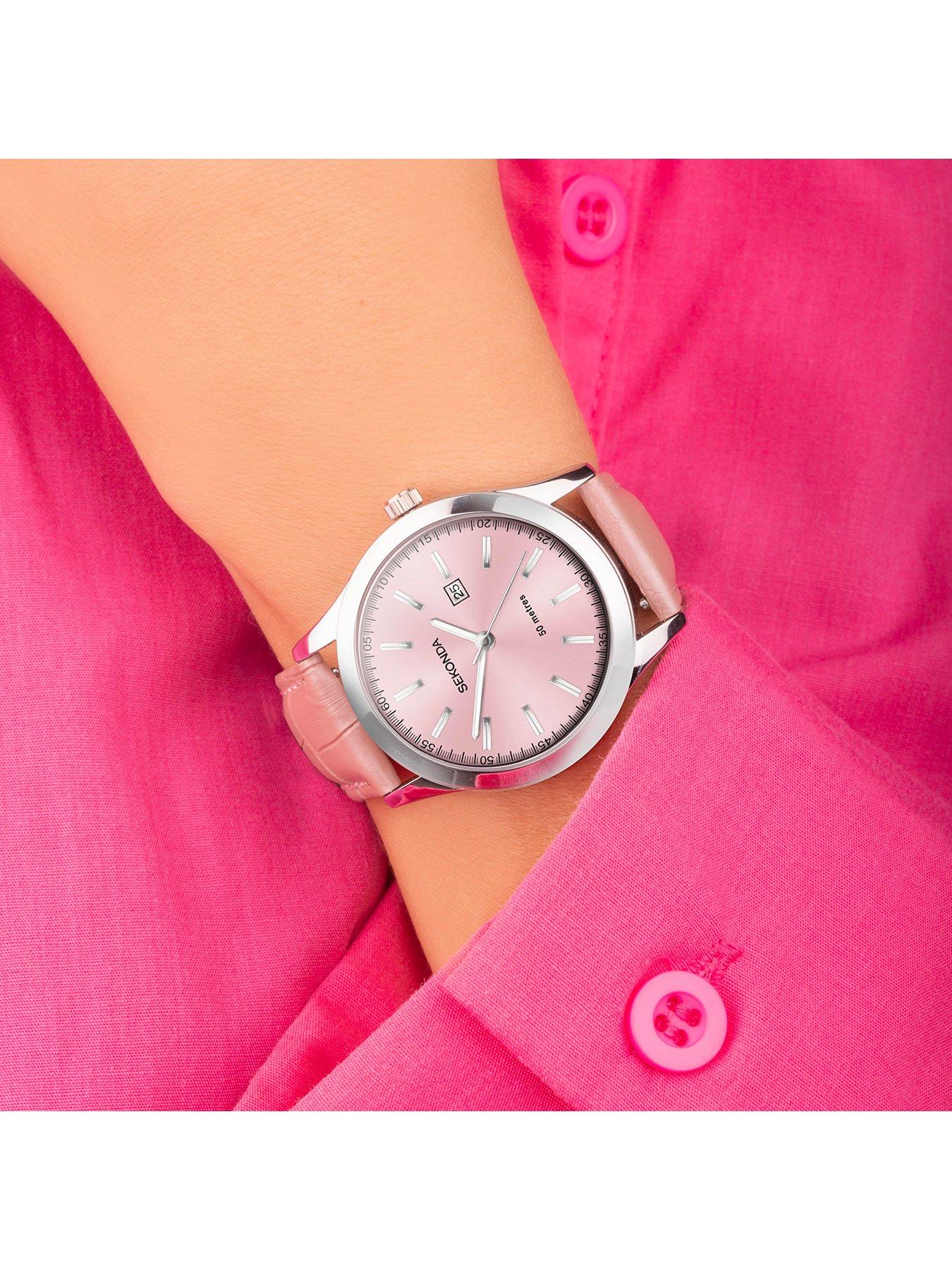 Image 3 of 6 of Sekonda Womens Light Pink Leather Strap Analogue Watch