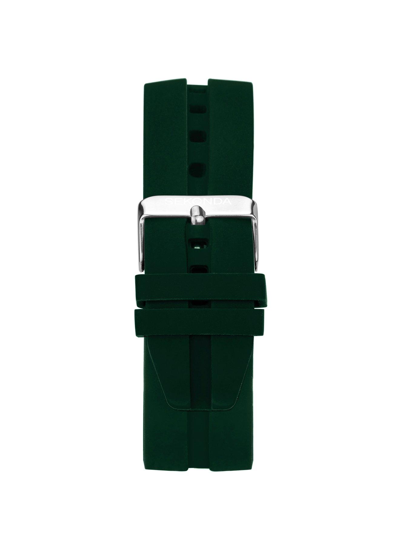 Image 6 of 6 of Sekonda Mens Green Rubber Strap Analogue Watch