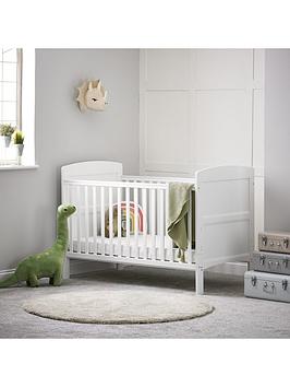 Product photograph of Obaby Grace Cot Bed Cot Top Changer Fibre Mattress - White from very.co.uk