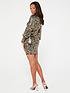  image of v-by-very-deep-cuff-sequin-high-neck-mini-dress-print
