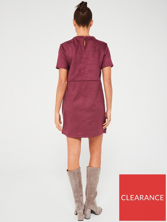 stillFront image of v-by-very-pu-mix-shift-dress-red