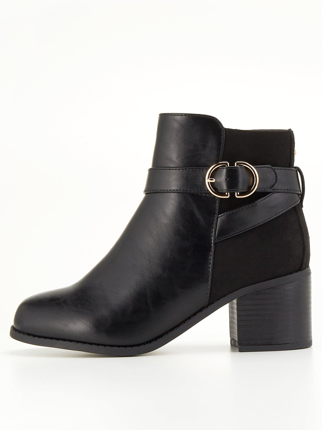 Wide fit flat 2024 ankle boots uk