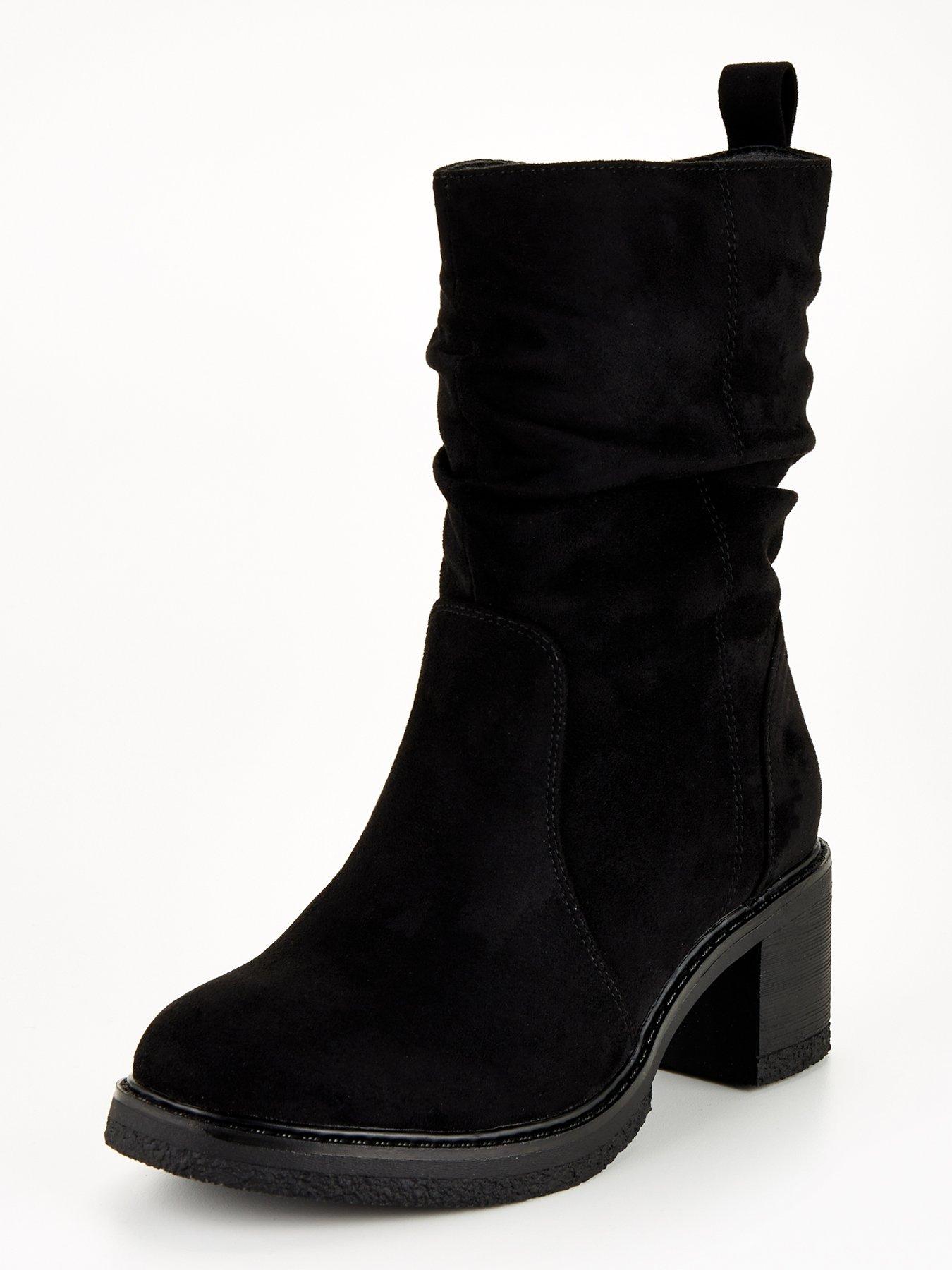 Slouch boots with on sale heel