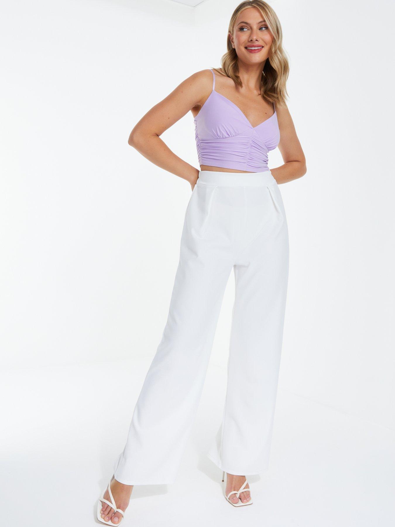 Palazzo pants white high on sale waisted