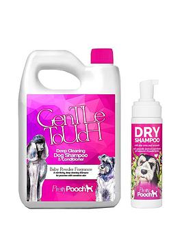 Product photograph of Pretty Pooch Baby Powder Fragrance Dog Shampoo 2l Amp Dry Shampoo 250ml - Suitable For Sensitive Skin Amp All Dog Breeds from very.co.uk