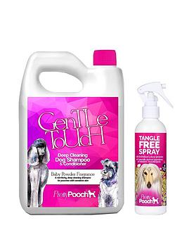 Product photograph of Pretty Pooch Baby Powder Fragrance Dog Shampoo 2 Litres Amp Tangle Free Detangling Spray 250ml - Suitable For Sensitive Skin Amp All Dog Breeds from very.co.uk
