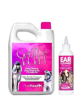 Product photograph of Pretty Pooch Baby Powder Fragrance Dog Shampoo 2l Amp Ear Cleaner 250ml - Suitable For Sensitive Skin Amp All Dog Breeds from very.co.uk