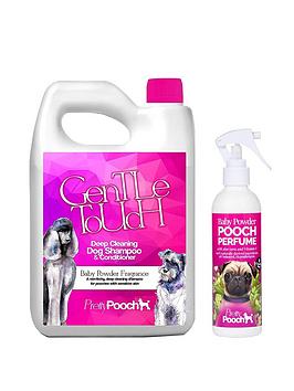 Product photograph of Pretty Pooch Baby Powder Fragrance Dog Shampoo 2 Litres Amp Pooch Perfume 250ml - Suitable For Sensitive Skin Amp All Dog Breeds from very.co.uk