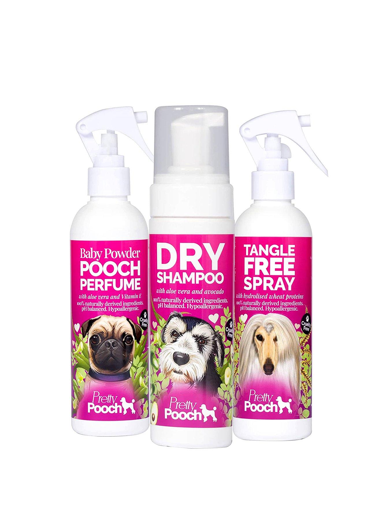 Product photograph of Pretty Pooch Grooming On The Go Grooming Kit Set - 250ml Dry Shampoo 250ml Baby Powder Perfume Amp 250ml Tangle Free Detangling Spray - For All Dog Breeds from very.co.uk