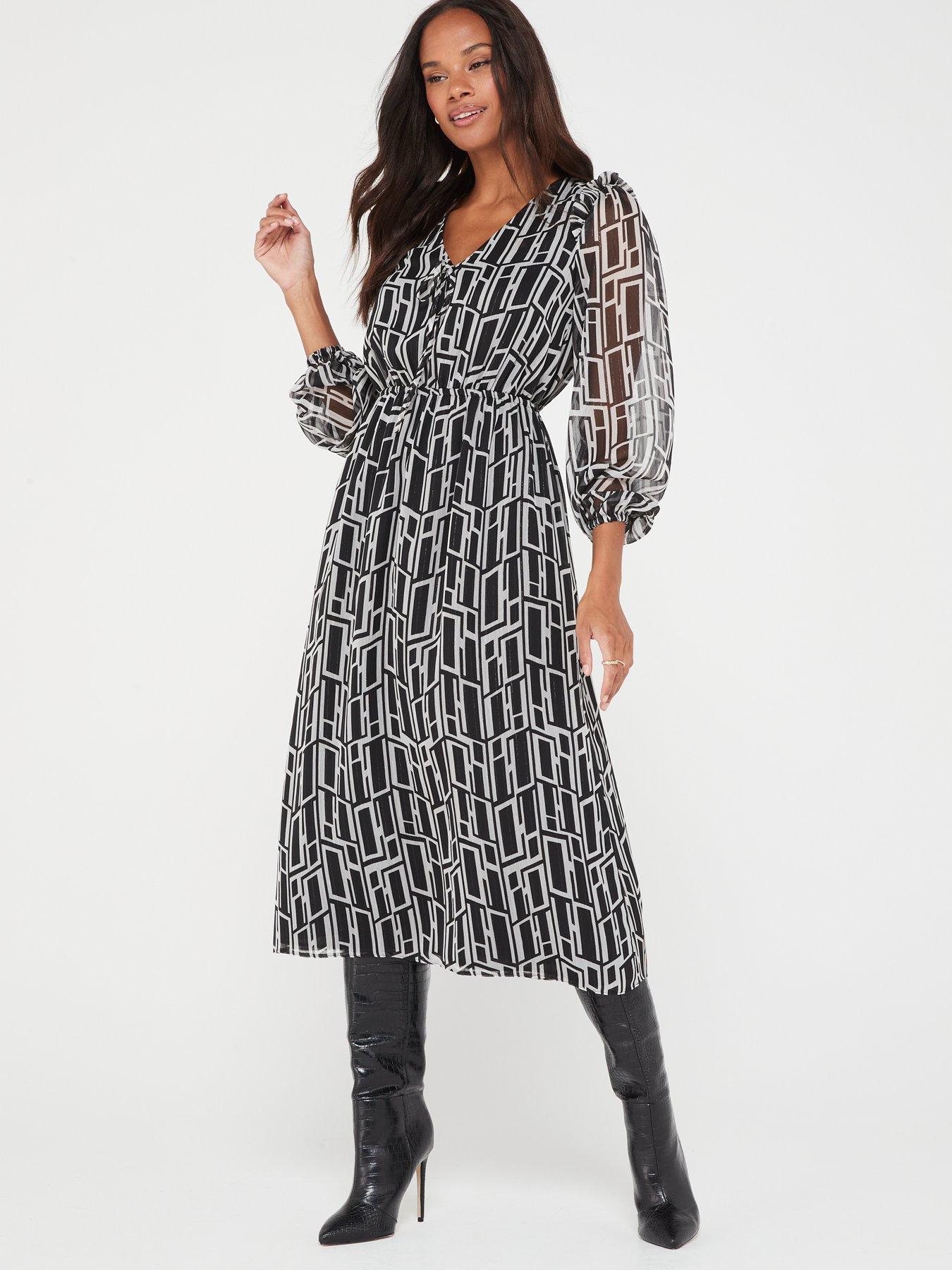 Long sleeve 2024 midi dress uk