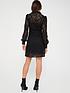  image of v-by-very-long-sleeve-all-over-lace-button-through-mini-dress-black