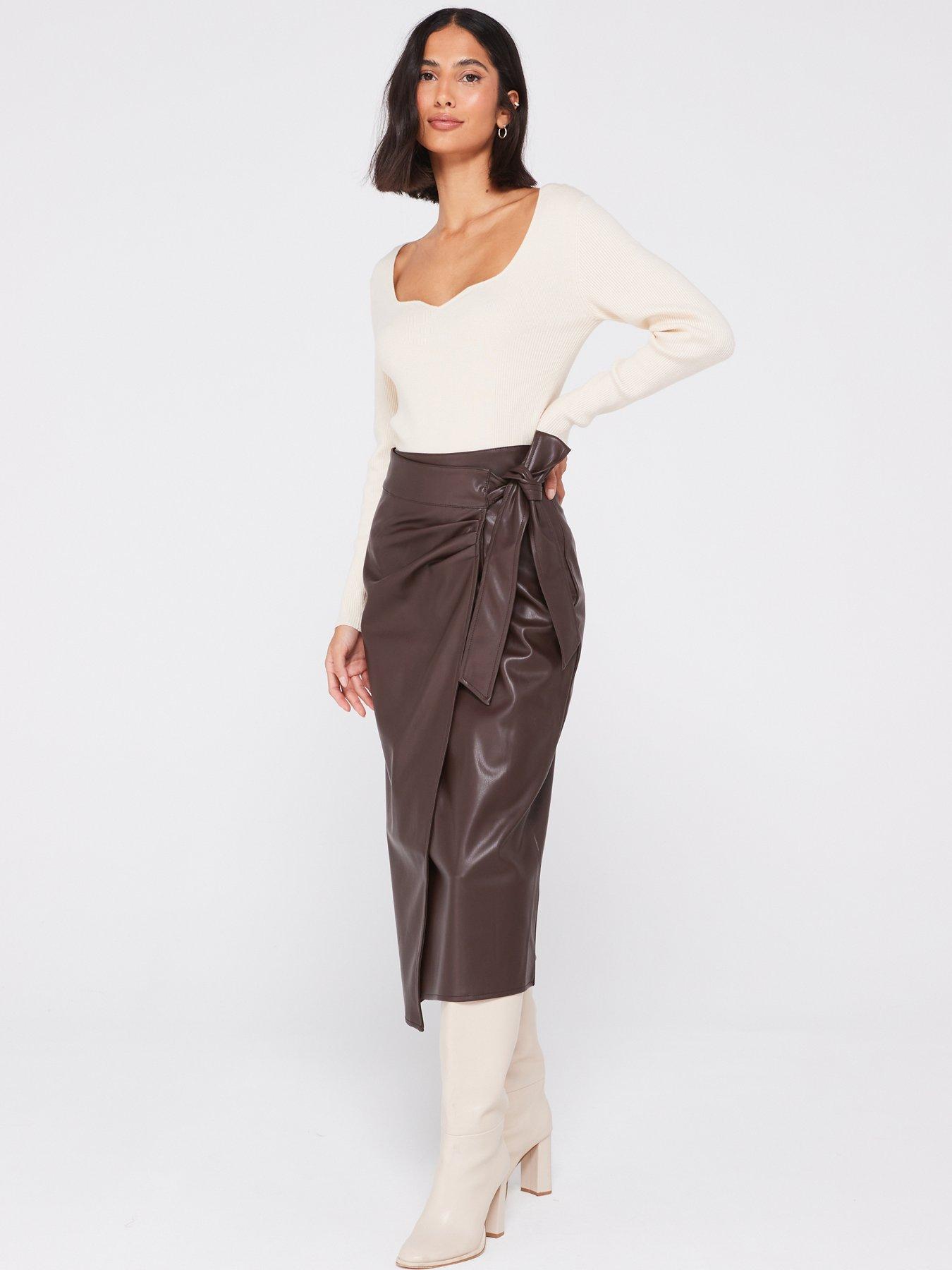 BELTED WRAPPED SKIRT