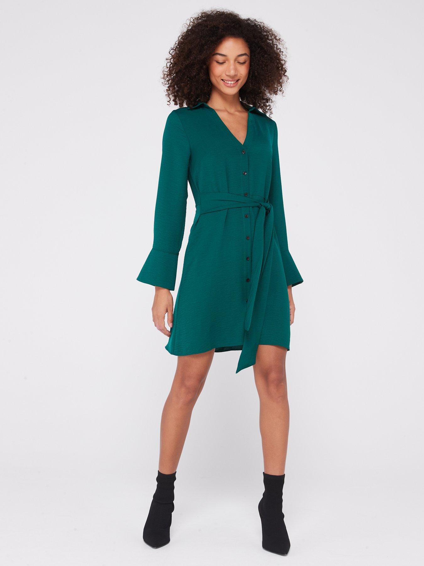 Long sleeve hotsell mini shirt dress