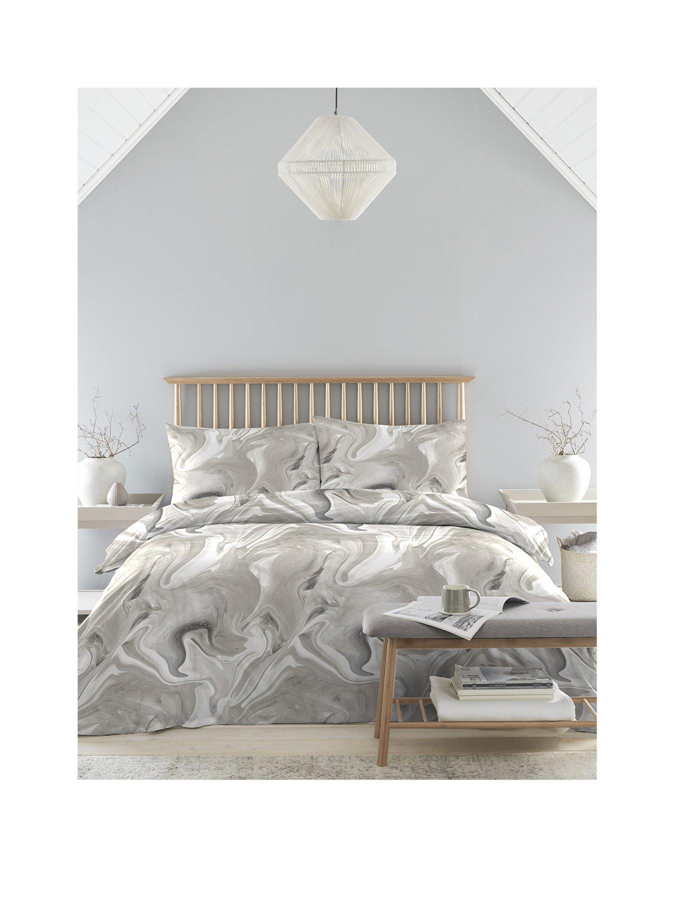 Product photograph of Drift Home Marble Duvet Cover Set from very.co.uk