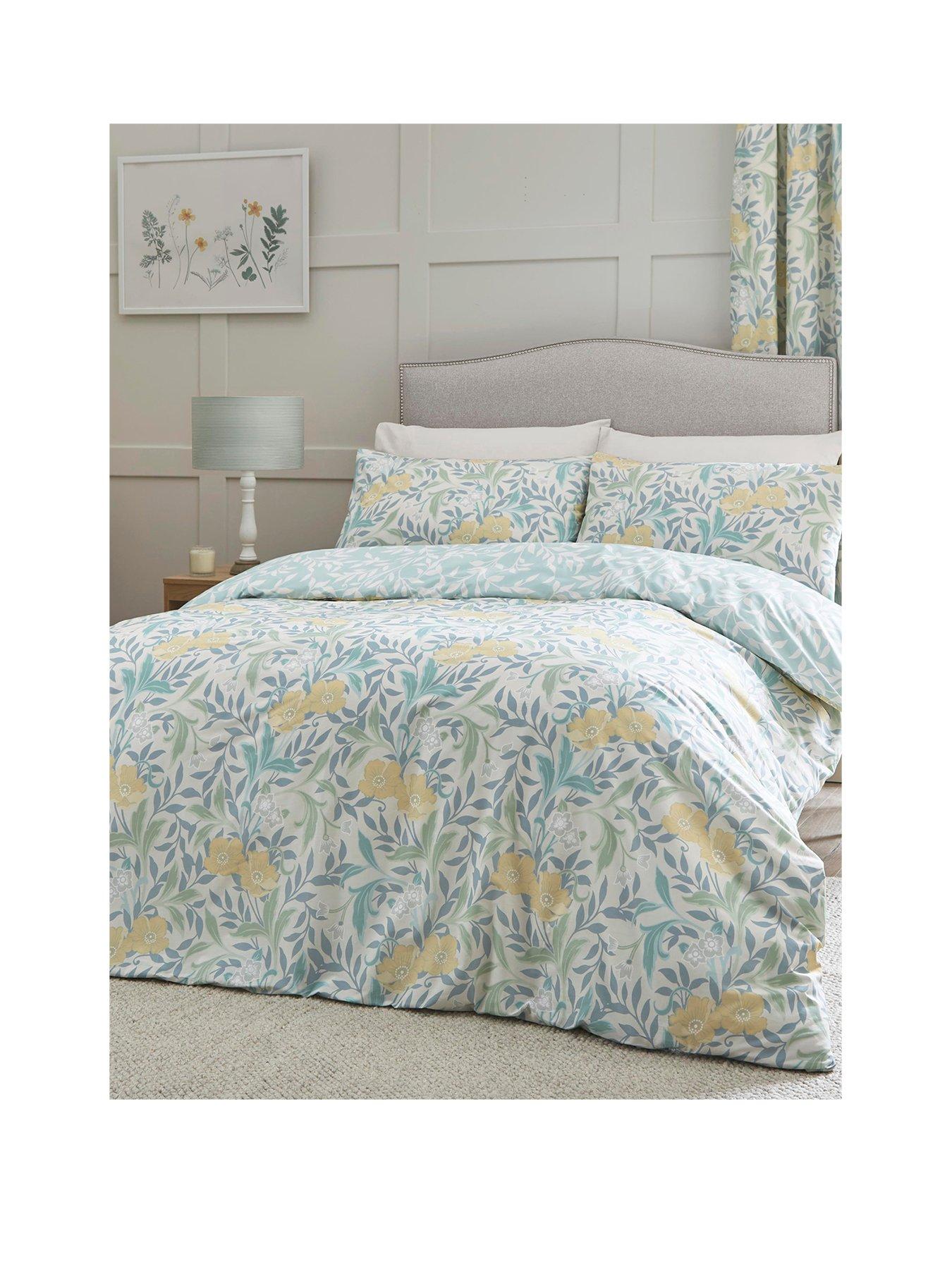 Product photograph of Dreams Drapes Sandringham Duvet Cover Set - Duck Egg from very.co.uk