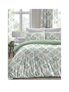 Product photograph of Dreams Drapes Emily Duvet Cover Set - Green from very.co.uk