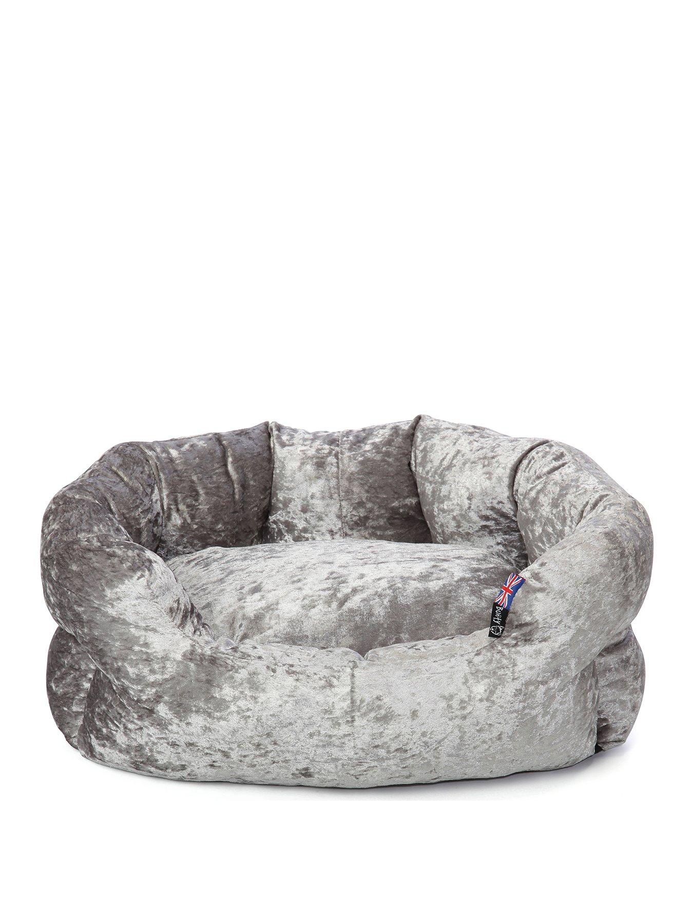 Silver velvet hot sale dog bed