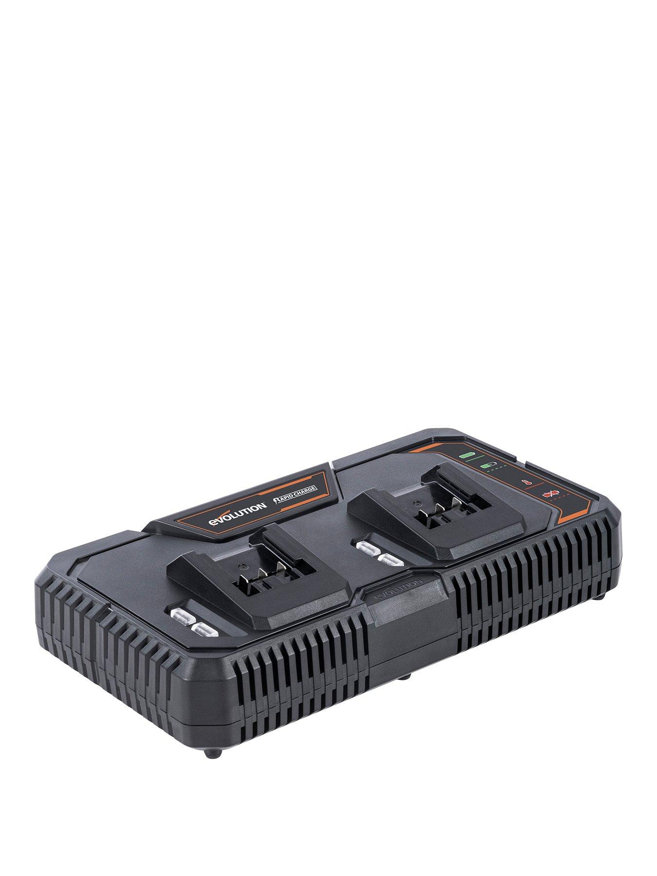 Product photograph of Evolution R18rch-li2 Evolution Cordless 18v Ext Li-ion Battery Charger - Double Dock from very.co.uk