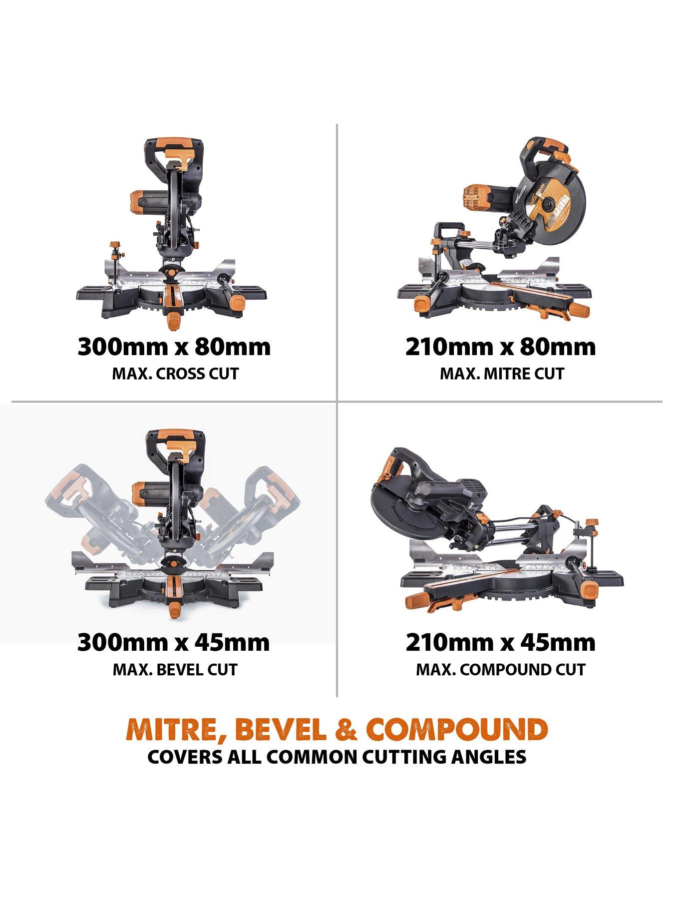 Image 4 of 8 of EVOLUTION R255SMS-DB+ Pro-Pack 255mm Multi-Material Double Bevel Sliding Mitre Saw