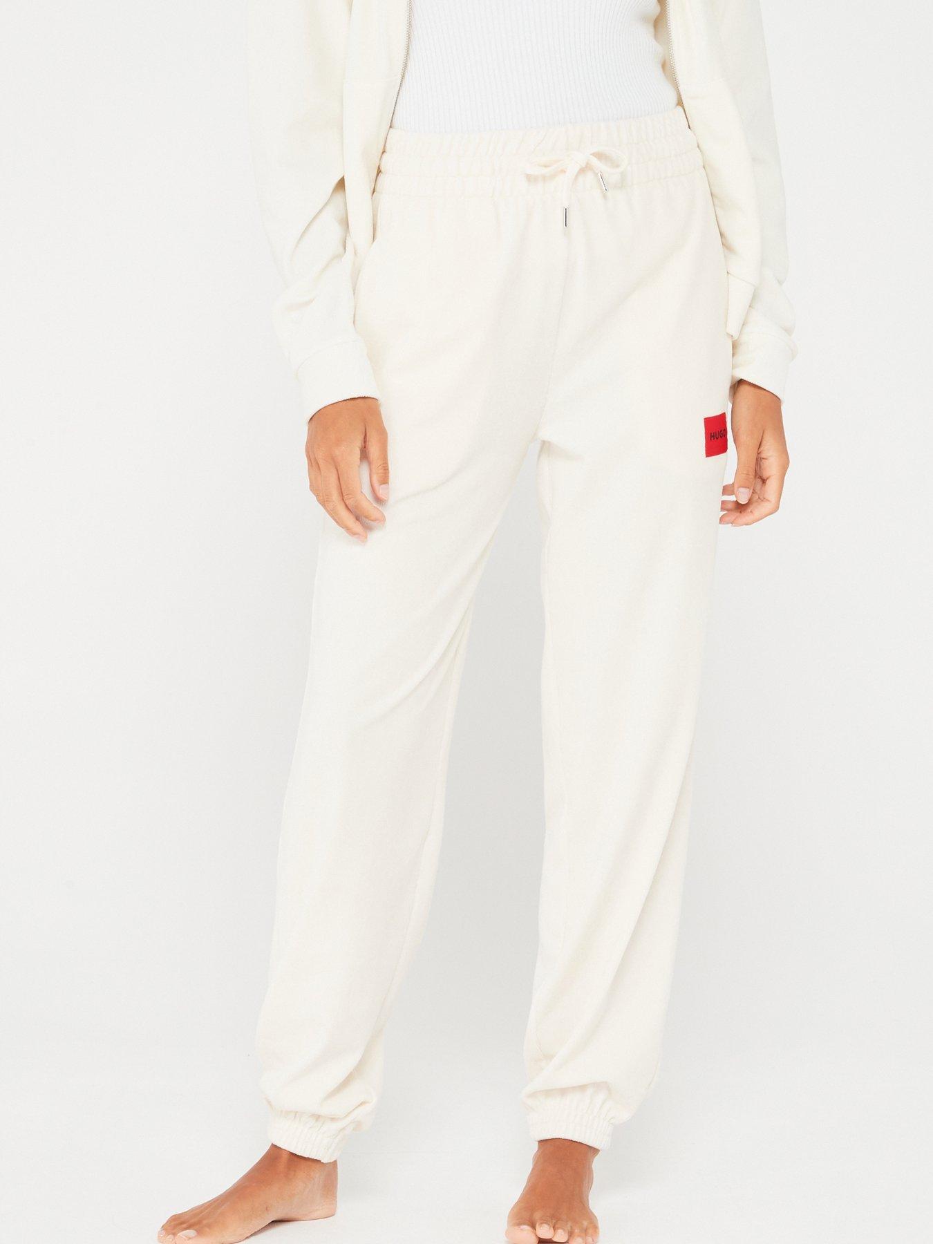 White sales velour pants