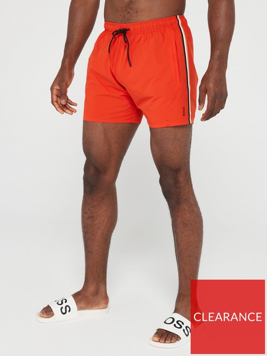 front image of boss-iconic-swimshort-bright-orange