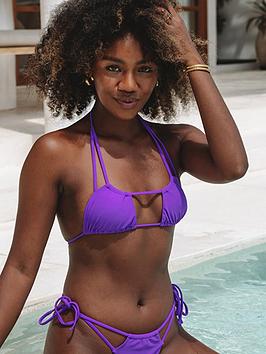 boux avenue paros cut out bikini top - purple