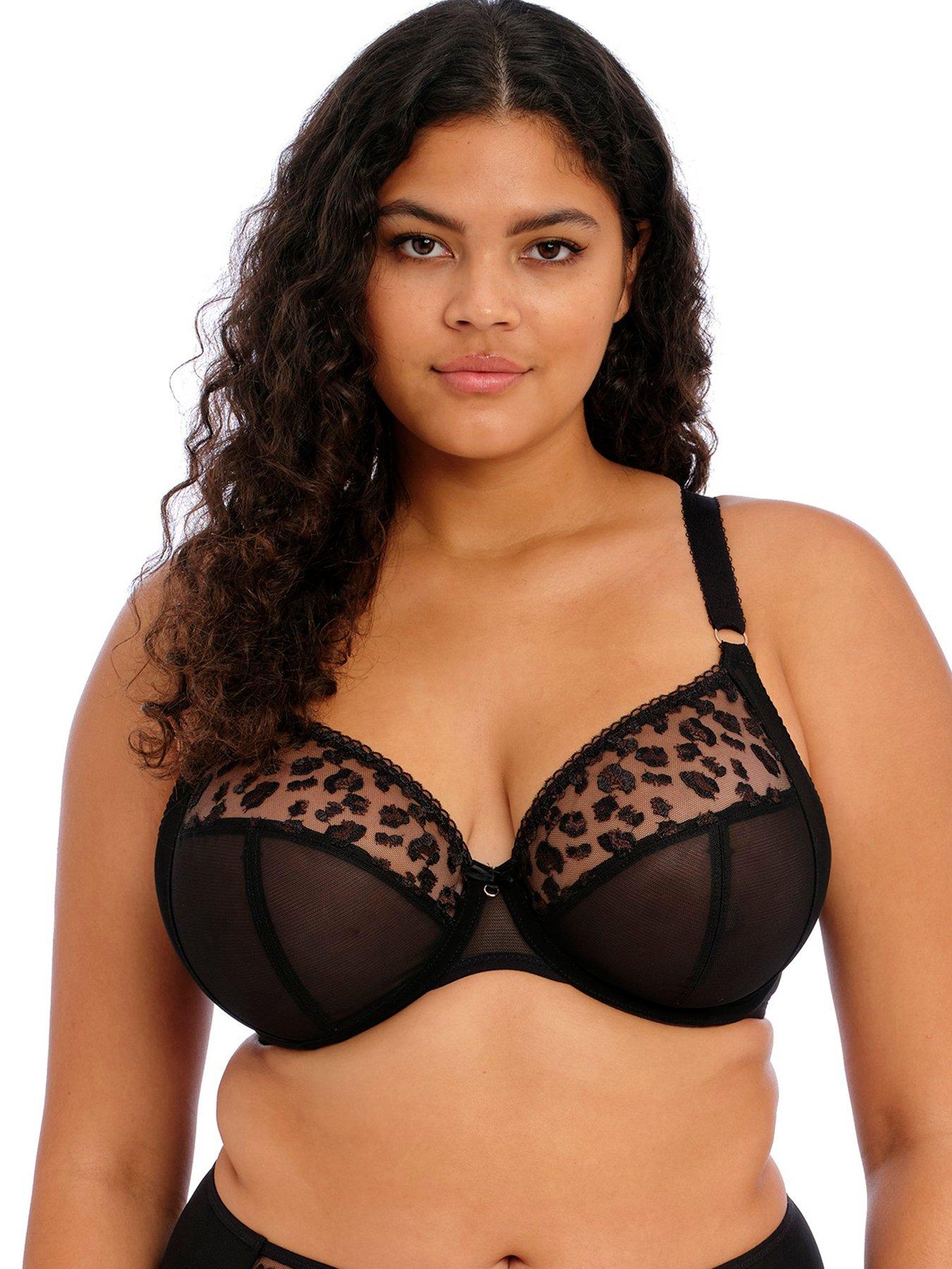 Elomi Sachi Underwire Plunge Bra in Black Butterfly FINAL SALE (40% Off)