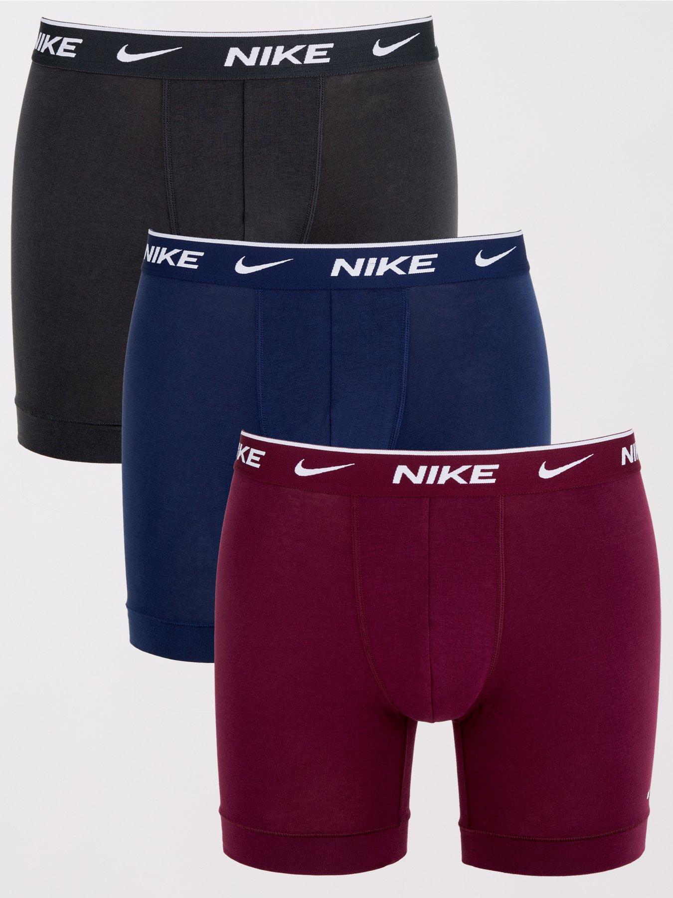 Nike Underwear Three Pack Everyday Cotton Stretch Boxer Brief - Navy
