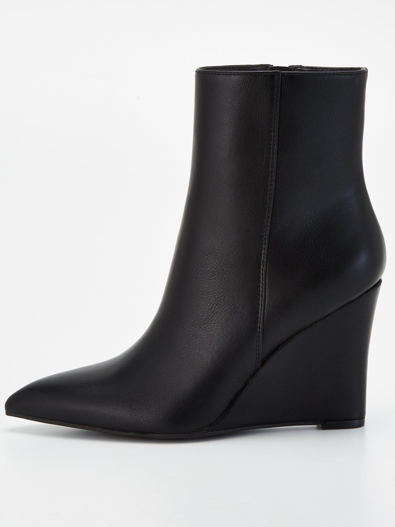 Grey wedge hot sale boots uk