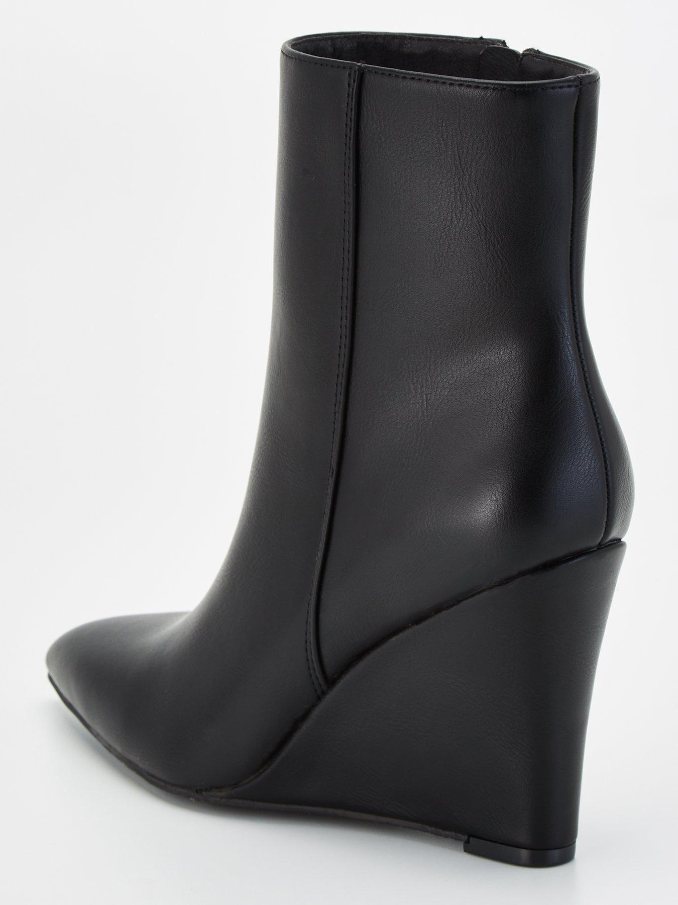 Leather wedge ankle boots on sale uk