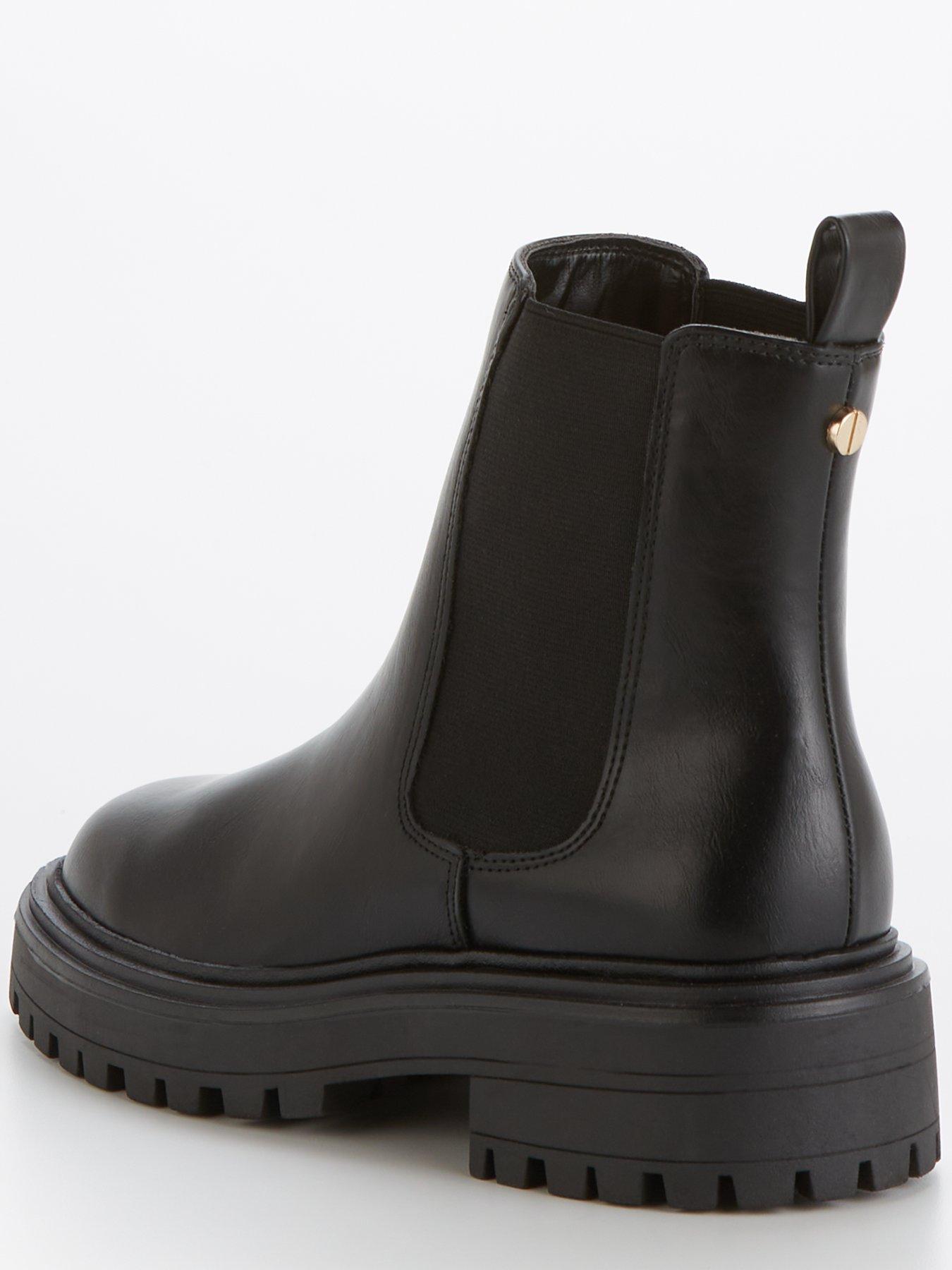 raid wide fit radar black chunky chelsea boots