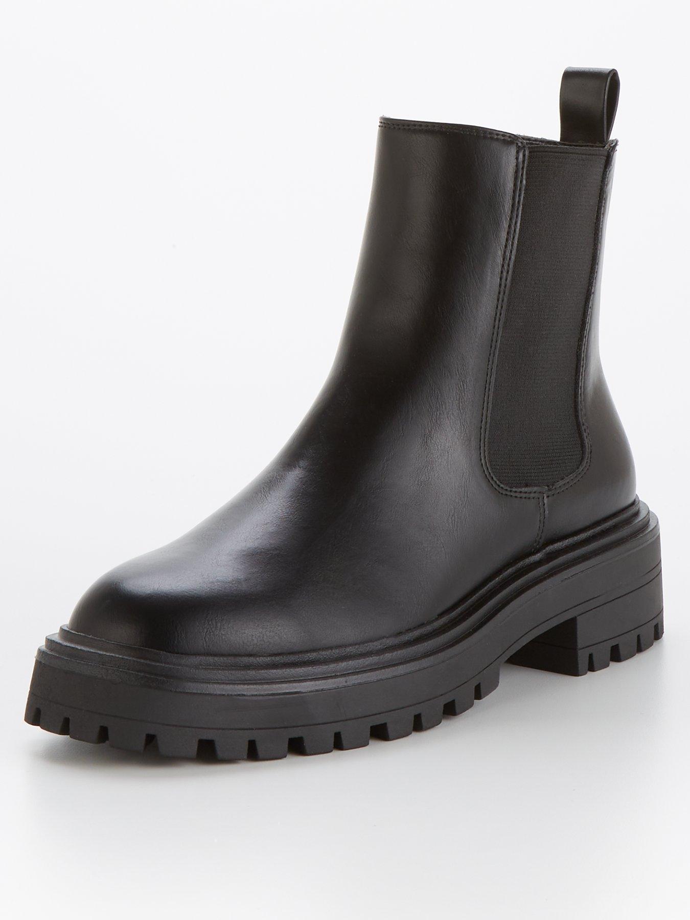 V by Very Wide Fit Chunky Chelsea Boot Black Very