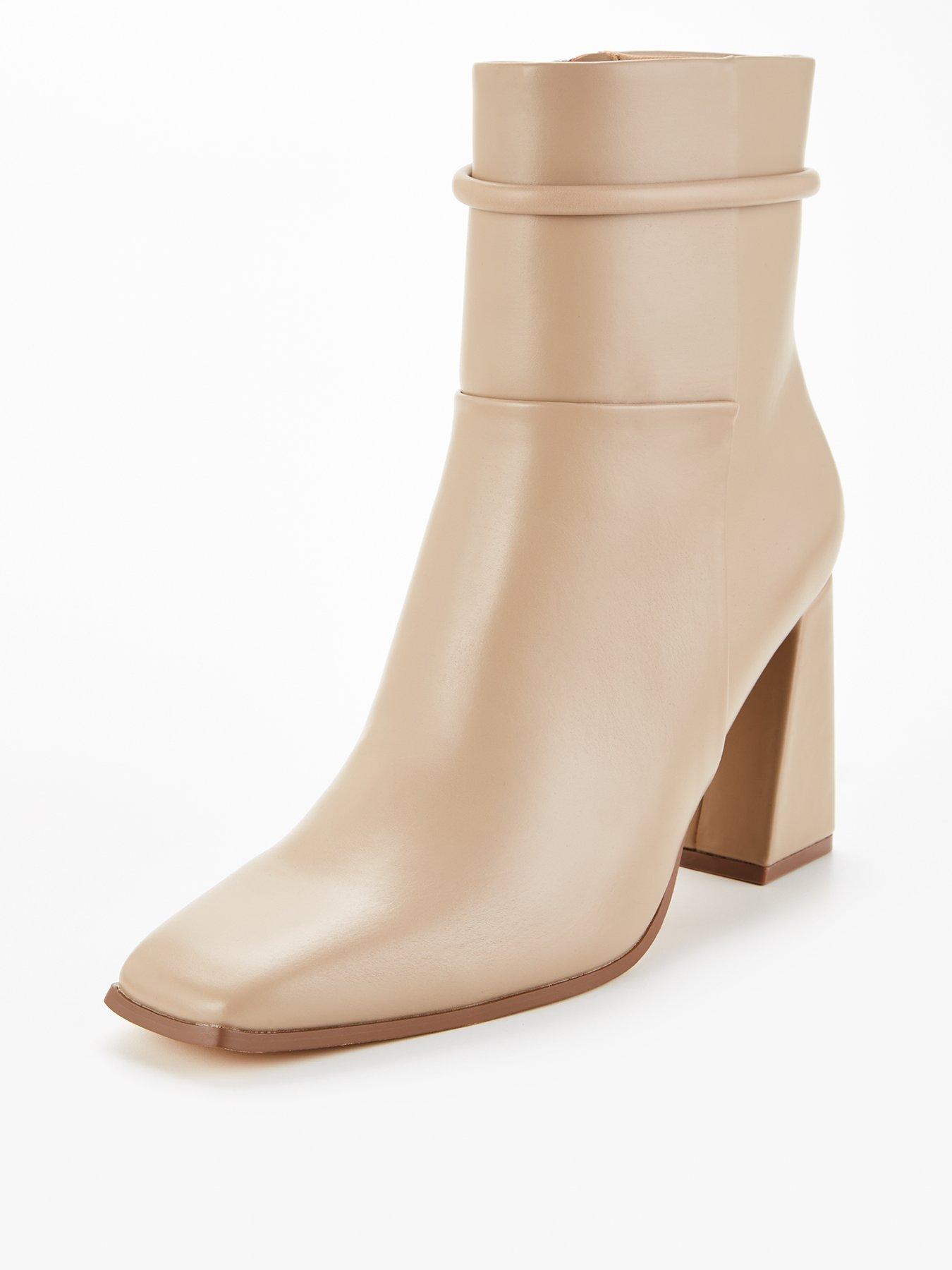 Cream leather ankle boots cheap uk