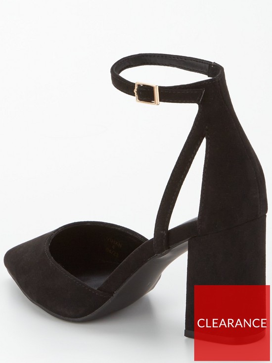 stillFront image of v-by-very-two-part-point-court-shoe-with-block-heel-black