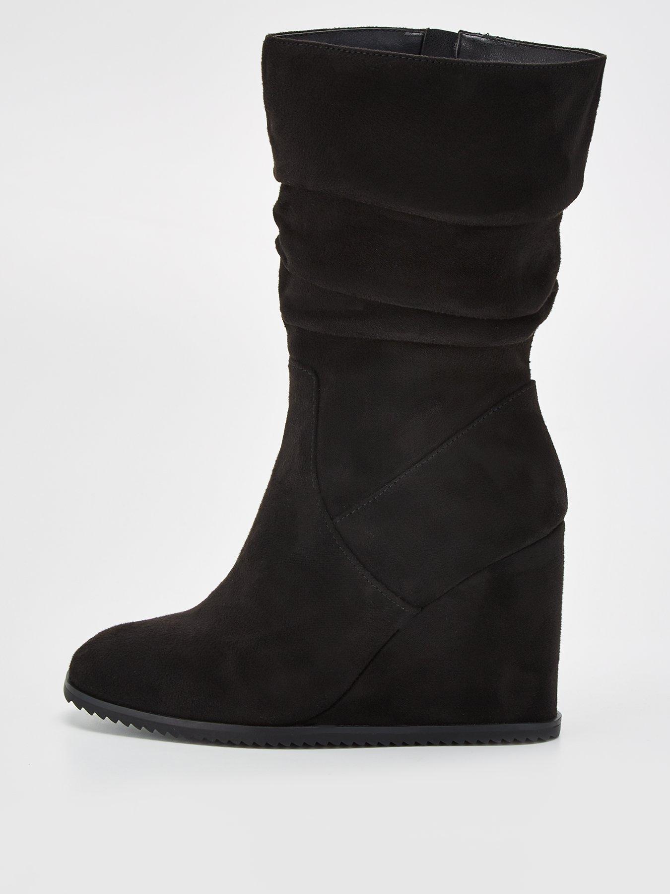 Wide fit wedge ankle hotsell boots uk