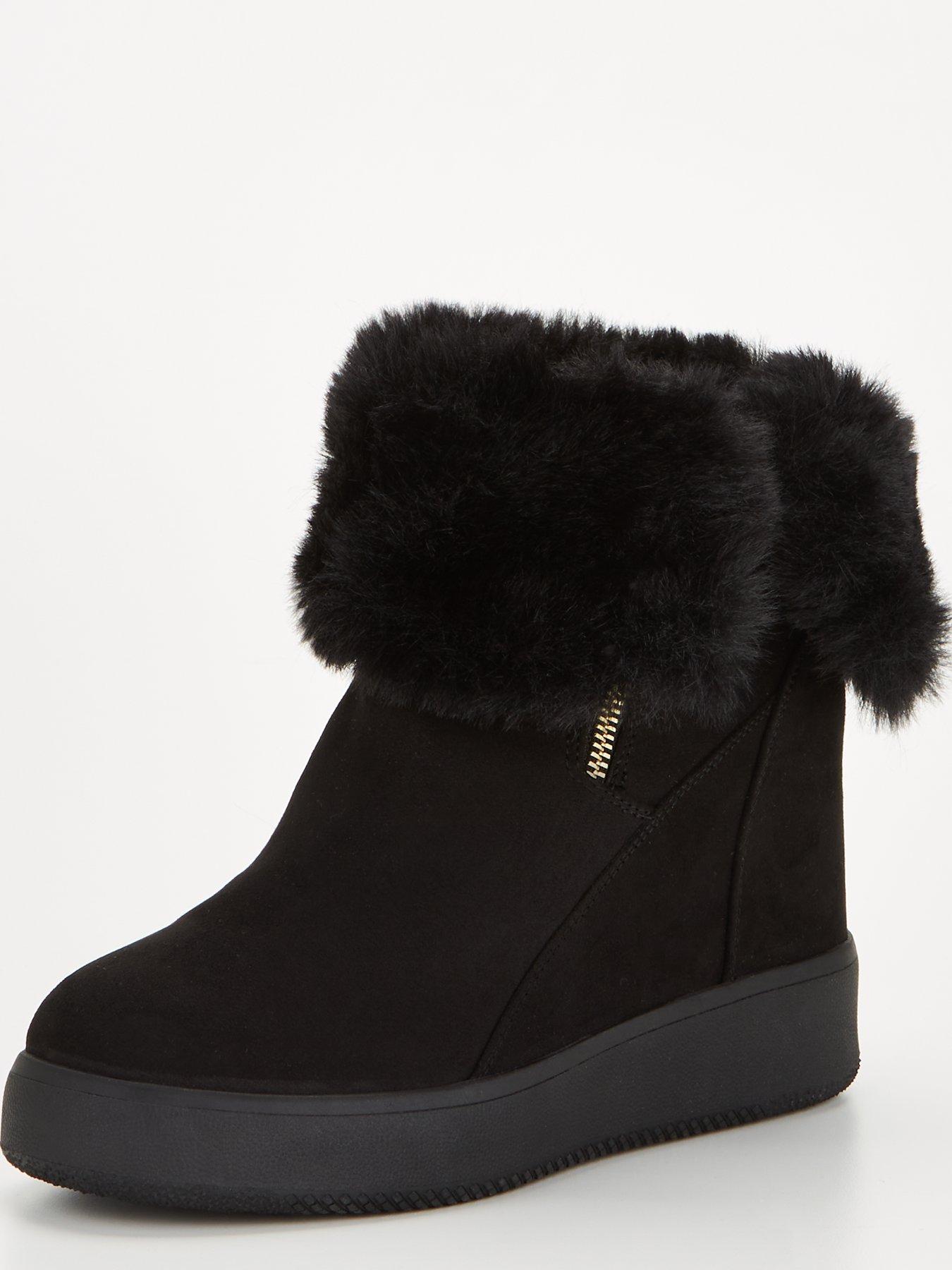 Fur lined wedge on sale sneakers